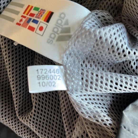 Adidas men’s nylon zip up windbreaker size medium pockets black with gray band - Picture 12 of 16